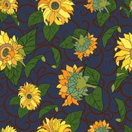 seamless pattern with sunflowers N4
