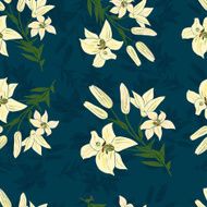 Seamless patternwith lilies