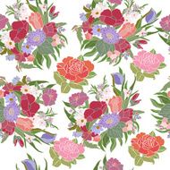 Seamless pattern with bouquet of flowers