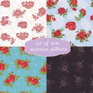 Set of 4 seamless floral patterns N2