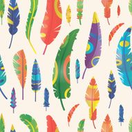 Feathers vector seamless pattern N4