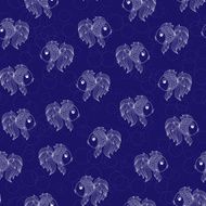 seamless pattern with fish on purple background