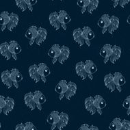 seamless pattern with fish on blue background