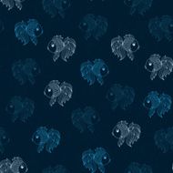 seamless pattern with fish on blue background N2