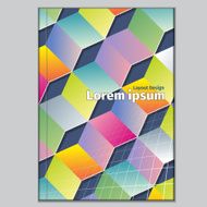 Book cover with abstract cubes geometric elements Vector illustration