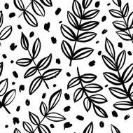 Seamless pattern with a plant Natural ornament