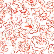 watercolor flowers seamless vector pattern N4