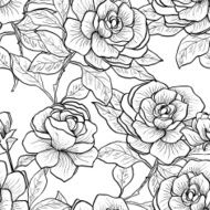 Seamless pattern with vintage roses