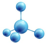 molecule over blue background