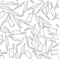 Kitchen Knives Seamless Pattern Vector