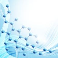 molecule over blue background N2