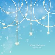 Bright shiny snow blue background Christmas and New Year holida