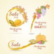 Thanksgiving sale banners Vintage design Vector illustration o