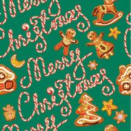 Seamless pattern with xmas gingerbread Element for holiday Card design