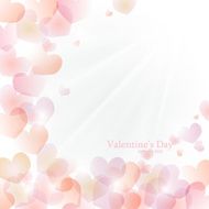 Vector bright sunny background of hearts Valentine&#039;s Day