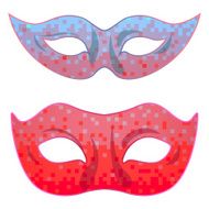 Vector carnival mask set for man and woman ombre background N2