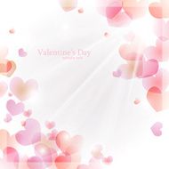Vector background for Valentine&#039;s Day with hearts and sun
