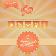 Happy Valentine&#039;s Day - vector retro vintage design background