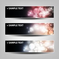 Set of Colorful Sparkling Bright Horizontal Headers and Banners N7