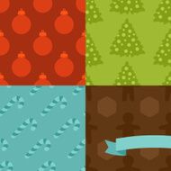 Set of Merry Christmas and Happy New Year seamless patterns