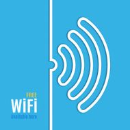 WiFi icon on blue background Vector illustration