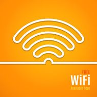 WiFi icon on orange background Vector illustration