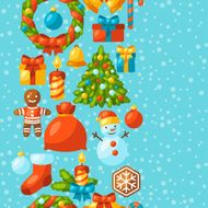 Merry Christmas holiday seamless pattern with celebration object N2