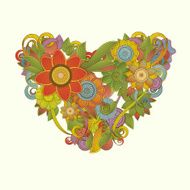 Colorful floral heart design