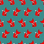 Graphically foxes in cartoon style pattern - N2