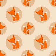 Graphically foxes in cartoon style
