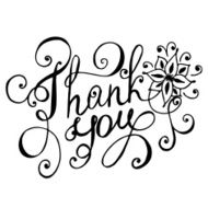 Thank you lettering Floral hand drawn
