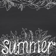 Summer lettering on chalkboard background