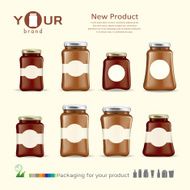 Jam bottle design for your product vector