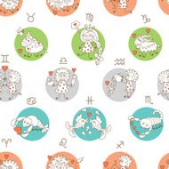 Horoscope Zodiac Signs Seamless pattern