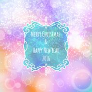 New Year&#039;s color shining background with a Christmas inscription
