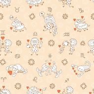 Horoscope Zodiac Signs Seamless pattern N2