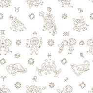 Horoscope Zodiac Signs Seamless pattern N3