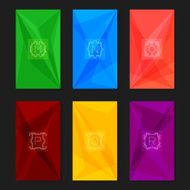 Abstract geometric backgrounds with monograms Letters M-R N2