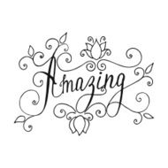 Amazing lettering Floral hand drawn