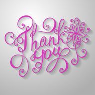 Thank you lettering Floral hand drawn N3