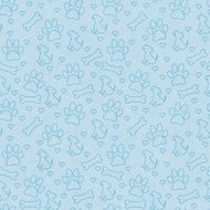 Blue Doggy Tile Pattern Repeat Background