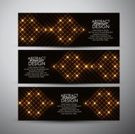 Vector yellow banners set with abstract background N2