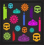 Day Of The Dead Texture Print - Illustration N5