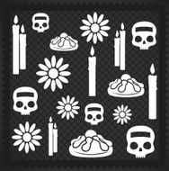 Day Of The Dead Texture Print - Illustration N6