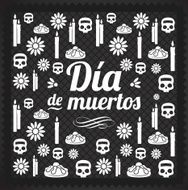 Day Of The Dead Texture Print Black - Illustration