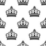 Seamless royal crowns pattern background