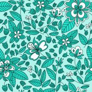 Raspberry floral seamless pattern background