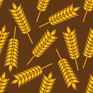 Yellow wheat ears seamless pattern