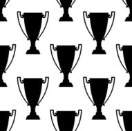 Sport trophy silhouettes seamless pattern