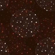 Vector fabric circles seamless pattern background with hand draw